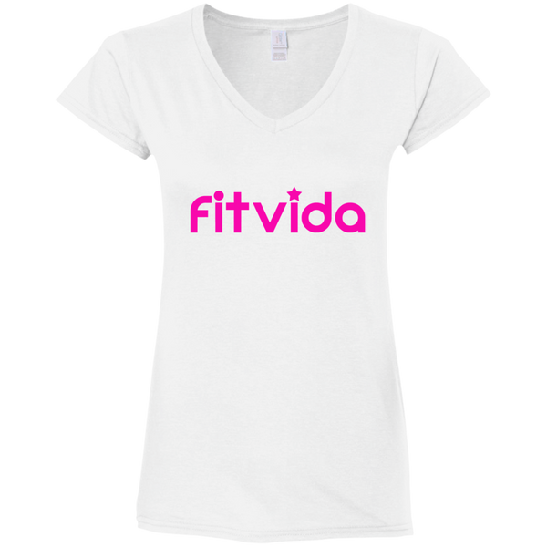 FITVIDA G64VL Gildan Ladies' Fitted Softstyle 4.5 oz V-Neck T-Shirt