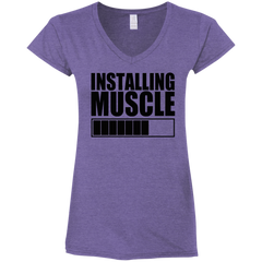 Installing Muscle G64VL Gildan Ladies' Fitted Softstyle 4.5 oz V-Neck T-Shirt