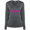 FITVIDA LST360LS Sport-Tek Ladies' LS Heather Dri-Fit V-Neck T-Shirt