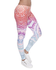 Women's 3d Aztec Ombre Leggings, Yoga pants, abstract design bottoms