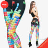 Women's Tetris 3d Print Leggings, Fitness/Yoga Pants