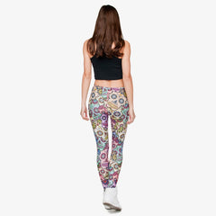 3D Leggings Mexican Skull Womens Spring - Summer Casual Fitness Pants